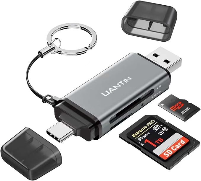 UANTIN SD Card Reader USB C, Dual Slots USB A & USB C Memory Card Adapter by UANTIN