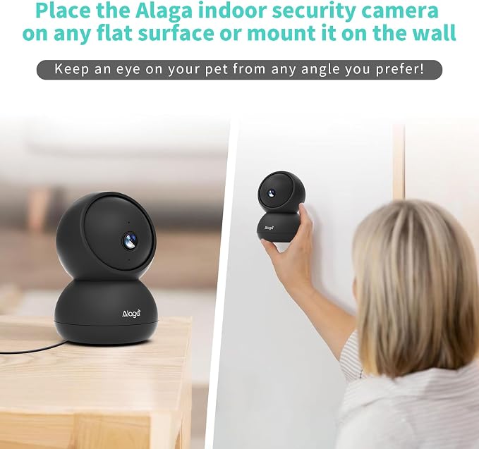 Alaga Indoor Security Camera, 360° Pan/Tilt, Human/Pet/Motion AI, Night Vision - Image 7