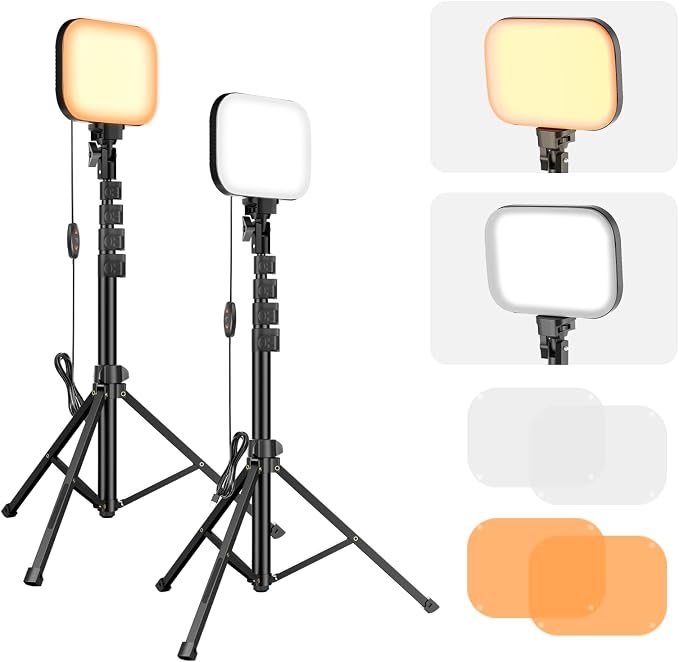 EMART 2-Pack LED Video Light, Portable 3000-5500K CRI97+ Studio Lights by EMART