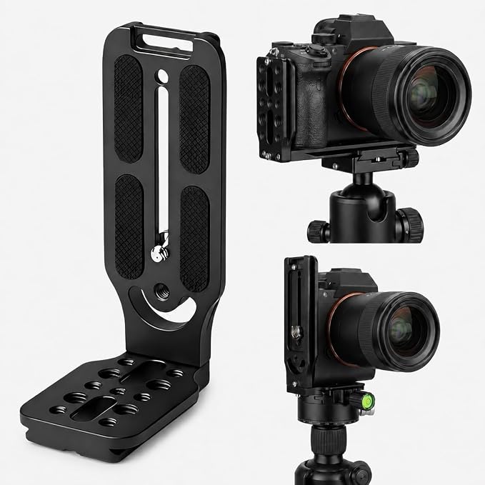 DSLR Camera L-Bracket, Vertical & Horizontal Switching Quick Release Plate by Aylthyo