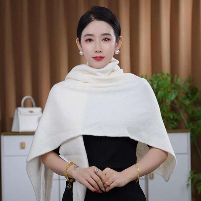 Shawls Wraps Women Triangle Sweater Scarf Warm Wool Blend Pashmina Cape Cold - Image 3