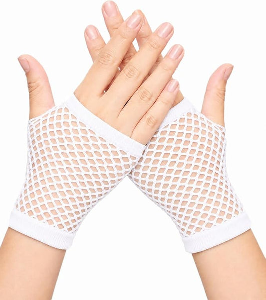 Seeksmile Women's Girls 80's Theme Party Emo Fingerless Arm Fishnet Gloves by Seeksmile