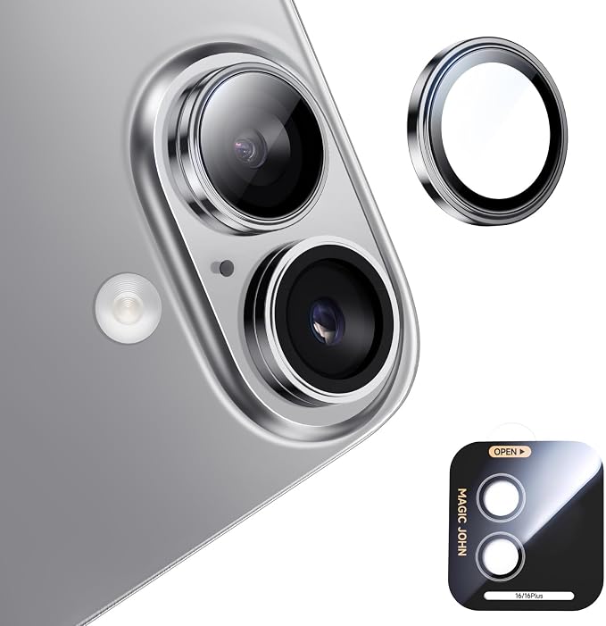 MAGIC JOHN for iPhone 16Plus/16 Camera Lens Protector 9H Aerospace Tempered by MAGICJOHN