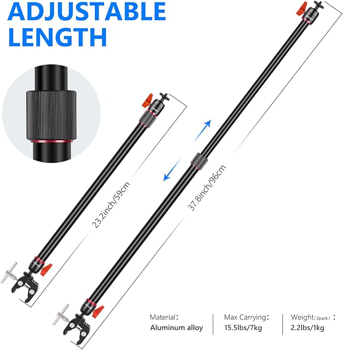 Neewer Camera Slider Support Arm Stabilizer, Extendable Poles - Image 5