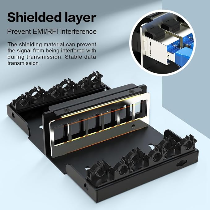 6 Port Patch Panel Blank Keystone Patch Panel Shielded Compatible - Image 6
