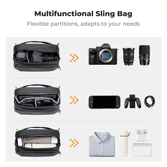 K&F CONCEPT Storage Sling Bag, Vlog Photography Camera Bag, Portable Carrying - Image 3