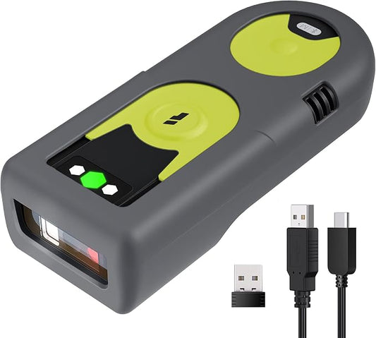 Inateck Mini 2D Barcode Scanner — Bluetooth, 2.4G & USB 3-in-1 Wireless by Inateck