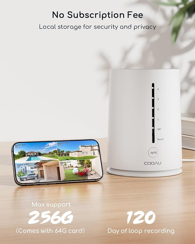 COOAU 4MP Solar Security Cameras Wireless Outdoor, 64GB Local Storage Outdoor - Image 3