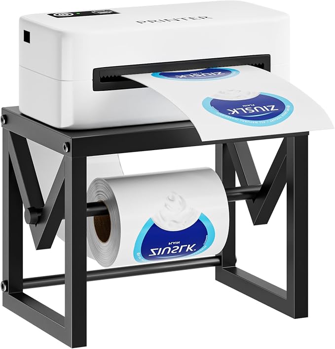Marbrasse Label Holder for Rolls and Fanfold Labels, Metal Label Printer Holder by Marbrasse