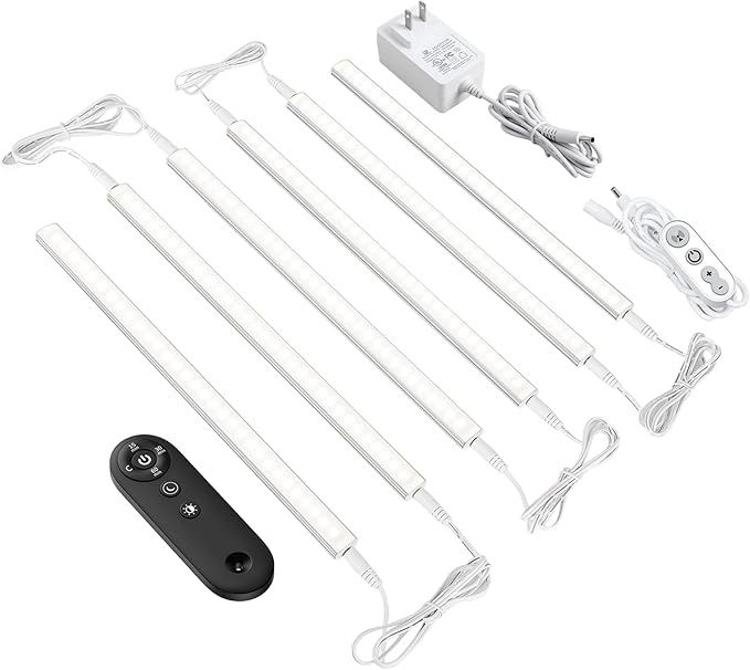 Remote Control Under Cabinet Led Light Plug in, Dimmable Daylight White 4500K by ASOKO