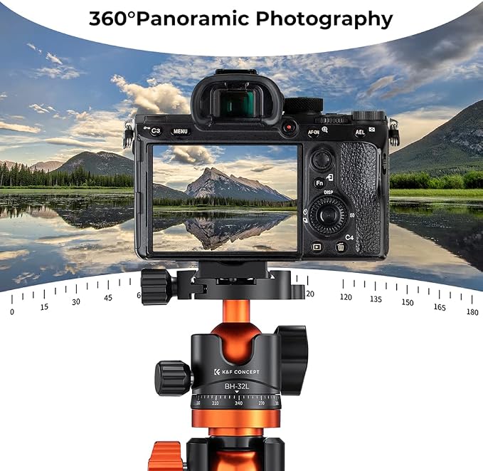 K&F CONCEPT 32mm Metal Tripod Ball Head 360 Degree Rotating Panoramic - Image 5