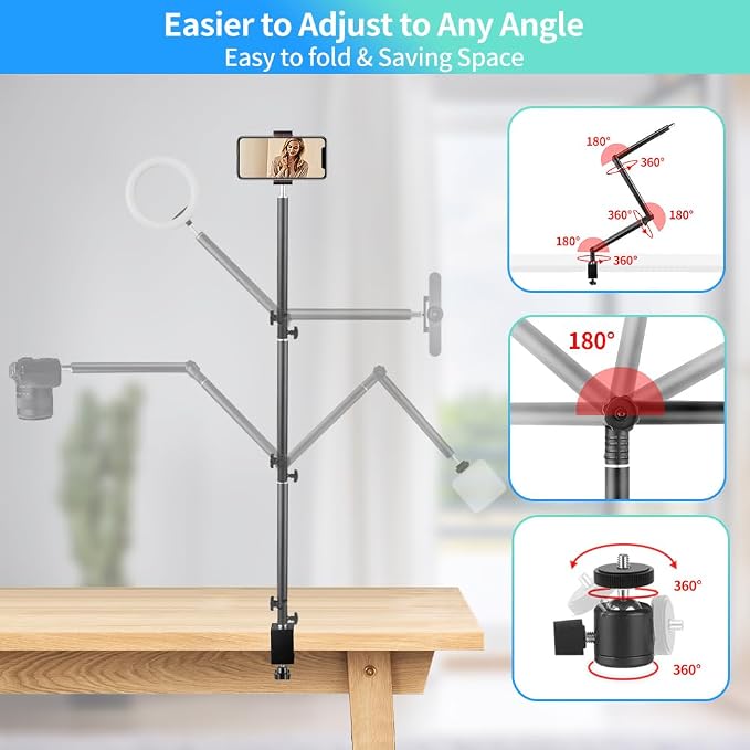 Heavy Duty Overhead Camera Desk Mount Stand 14.5"-41" - Image 4