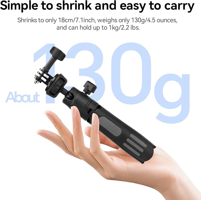 Lightweight Mini Tripod for Camera/Phone/Webcam & Selfie Stick, 360° Phone Clip - Image 7