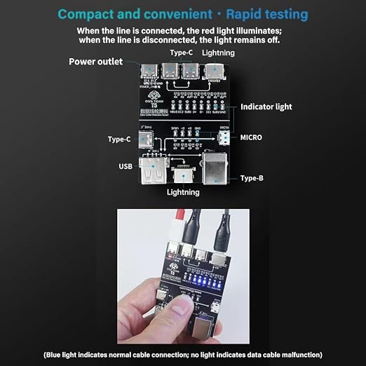 Diymore USB Cable Tester Board, Data Cable Detection Board - Image 8