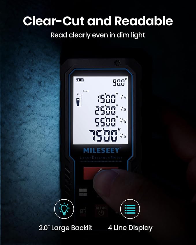 MILESEEY Laser Measurement Tool, 229Ft Laser Measure - Image 6