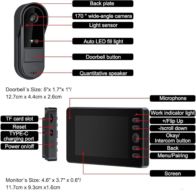 TKMARS Doorbell Camera Wireless No Subscription Video Doorbell, Two-Way - Image 8