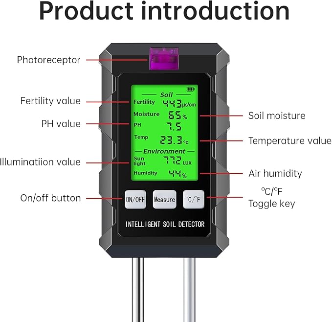 6-in-1 Soil Moisture Meter, Soil Tester - Image 7