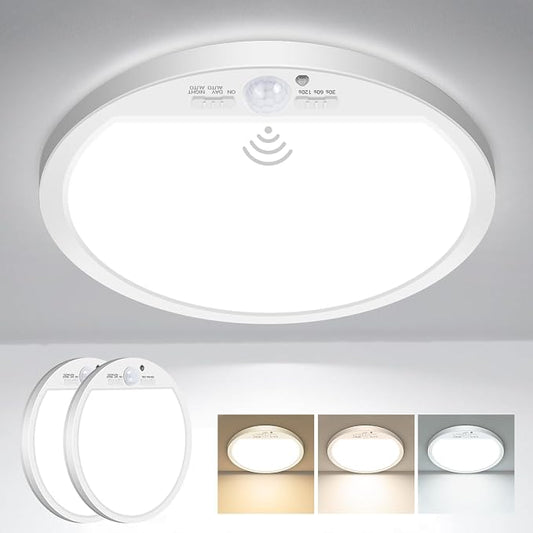 slochi 2Pack Motion Sensor Light Indoor Wired, 12 Inch 3000K/4000K/6500K Closet by CeilingLights