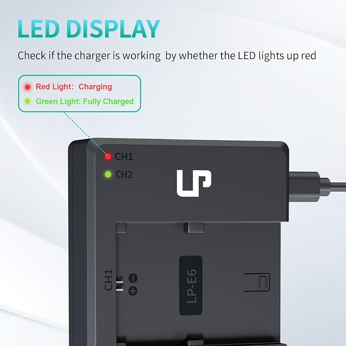 LP LP-E6 E6N Battery Charger Pack, 5D Mark II, 6D Mark II, 7D Mark II, XC10 - Image 4