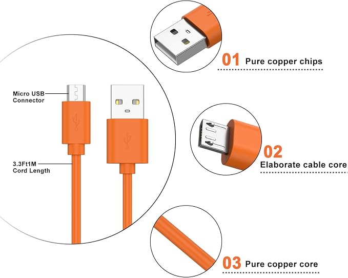 2 Pack 3.3ft Charging Cable for Ring Enabled Video Doorbell 2/3/3 Plus/4 - Image 4