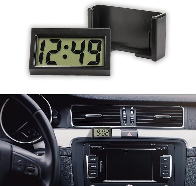 Small Electronic Dashboard Car Time Clock Self-Adhesive Mini Car Electronic by JOYCOURT