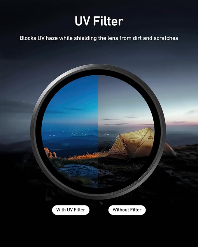 TELESIN Filter Kit for DJI Osmo Action 6 – VND 2–32 Variable ND, CPL UV Lens - Image 3