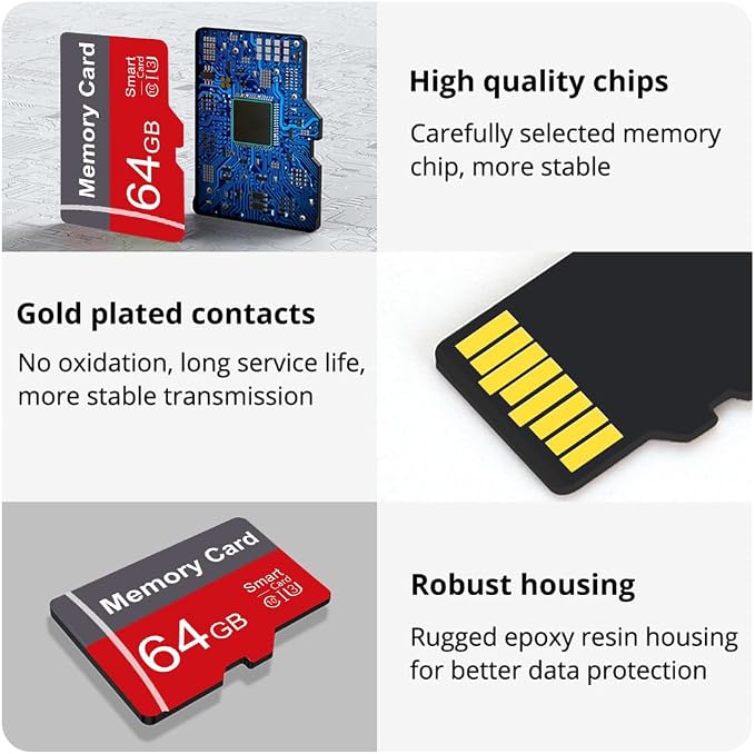 2 Pack Memory Card 64GB with Adapter, High Speed TF Card, UHS-I C10 A1 Memory - Image 7