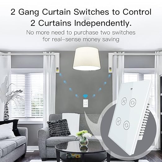 MOES Smart WiFi RF 2 Gang Double Curtain Blind Touch Switch - Image 3