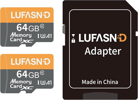 2-Pack 64GB Micro SD Card with Adapter, High Speed U3 C10 V30 SDXC Memory Card by Unknown