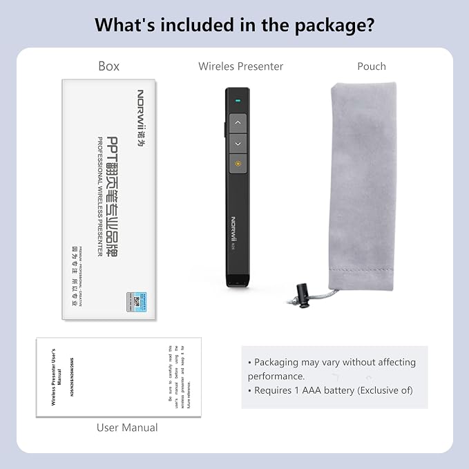 Norwii N26 Wireless Presentation Clicker, Presentation Remote, PowerPoint - Image 8