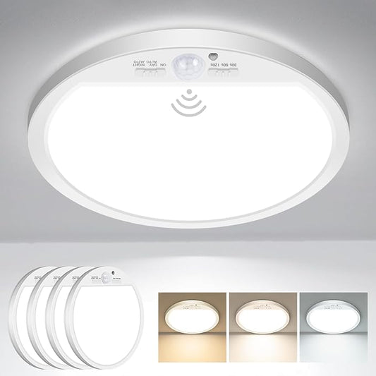 slochi 4Pack Motion Sensor Light Indoor Wired, 12 Inch 3000K/4000K/6500K Closet by CeilingLights