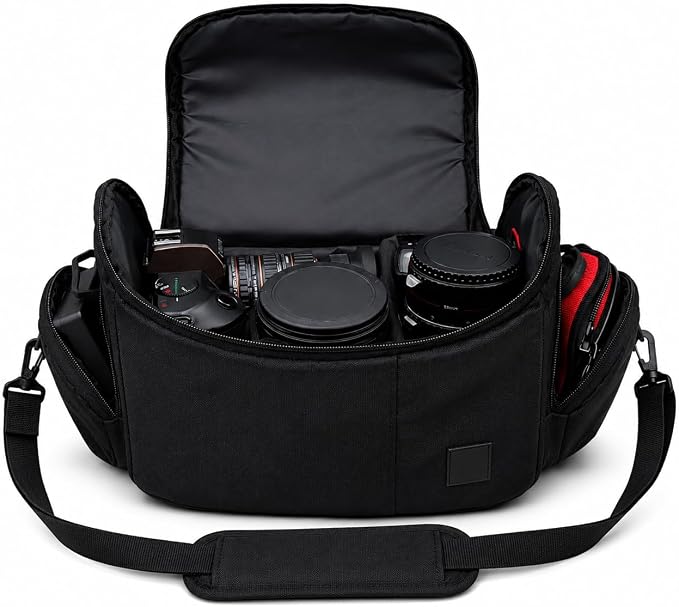 Large Padded Camera Bag with Shoulder Strap – DSLR & Mirrorless Camera Carrying by Acuvar