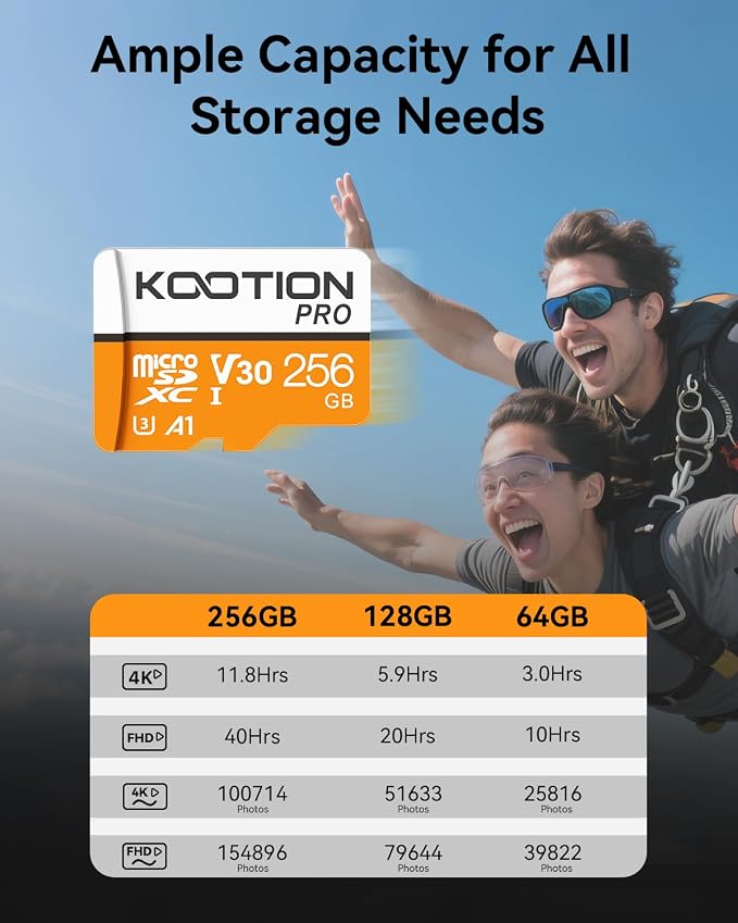 KOOTION 256GB Micro SD Card 3Pack, TF Card Micro SDXC Memory Card V30 A1 App - Image 6