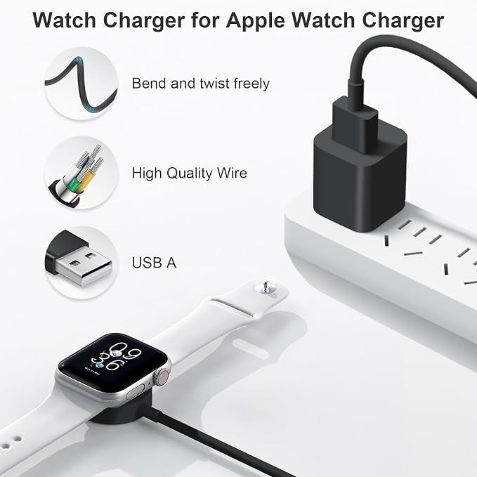 Fast Charger for Apple Watch Charger, Magnetic iWatch Charger to USB A Cable - Image 3