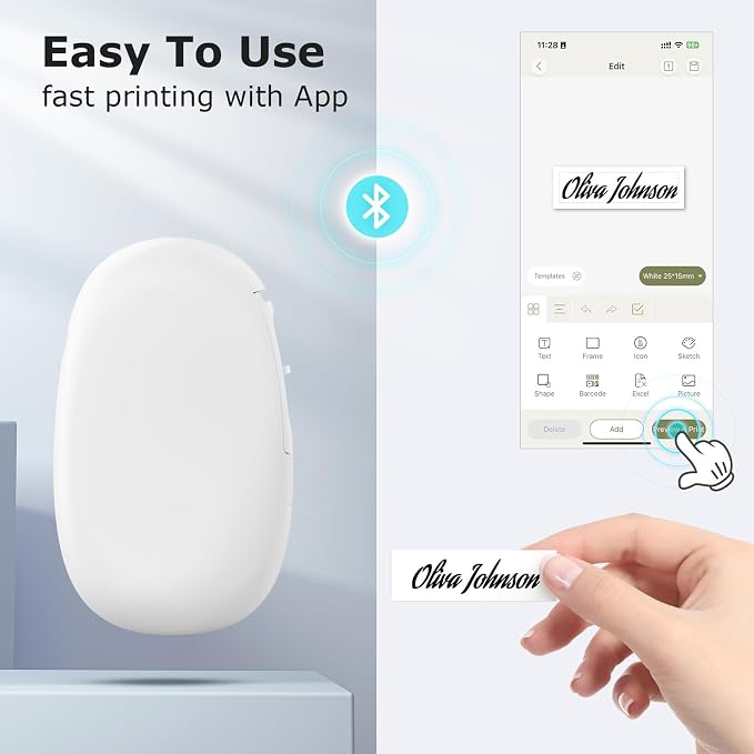 SUPVAN Label Makers E10 Mini Bluetooth Label Printer Wireless Labeler Label - Image 3