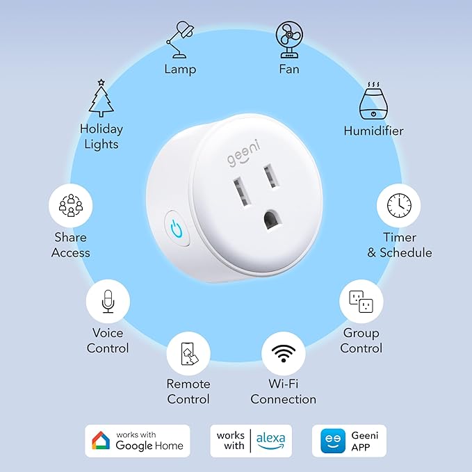 Geeni Dot Smart Plug with 2.4GHz WiFi Connectivity – 2-Pack Compact, - Image 2
