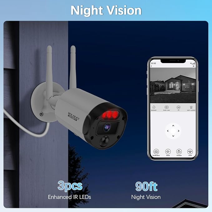【90 Days Storage】 Outdoor Wireless Security Camera System, Wireless Cameras - Image 9