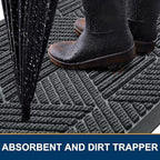 Smiry Front Door Mat Outside Entrance, Low Profile Rubber Doormat - Image 3