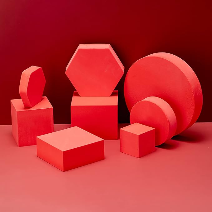 8PCS Geometric Cube Photo Props Set, Hard Foam Photography Background Props by Yiemoge