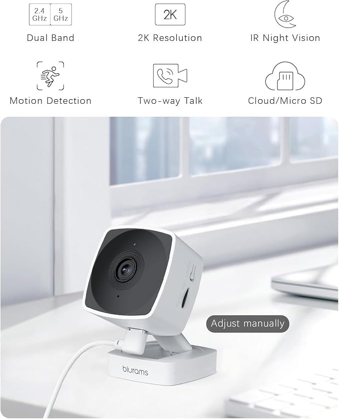 blurams 5GHz Cameras for Home Security, 2K Security Camera Indoor, Pet Camera - Image 2
