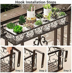 Hanging Railing Planter with Hooks, Iron Hanging Planter Holder, Balcony Plant - Image 5