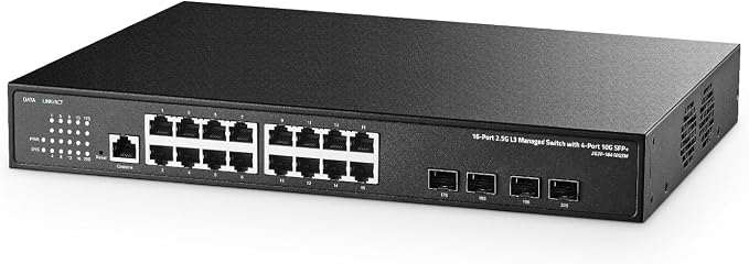 Binardat 20 Port 2.5G Web Managed Switch, 16x2.5G Ethernet, 4x10 Gigabit SFP by Binardat