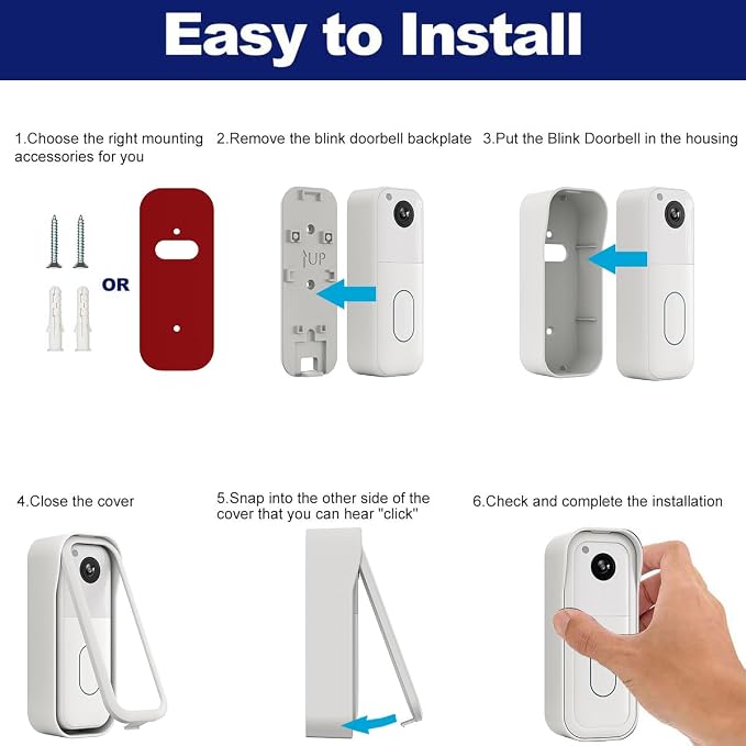 Blink Doorbell Mount for All-new Blink Video Doorbell, No-Drilling Blink Mount - Image 6