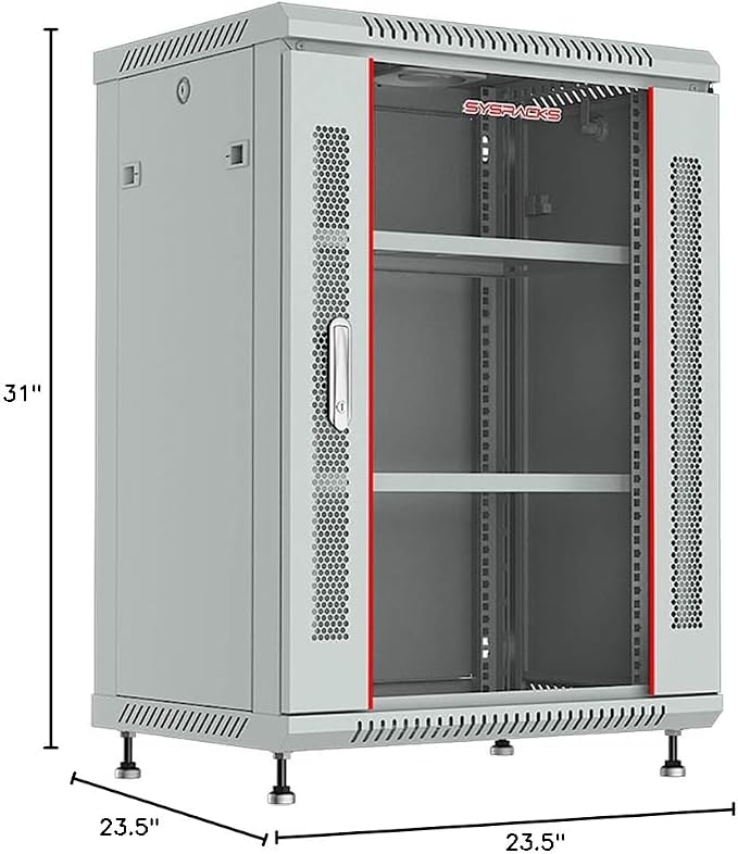 15U Wall Mount Server Rack Cabinet – 19" Network Rack Enclosure, PDU & Shelf - Image 10