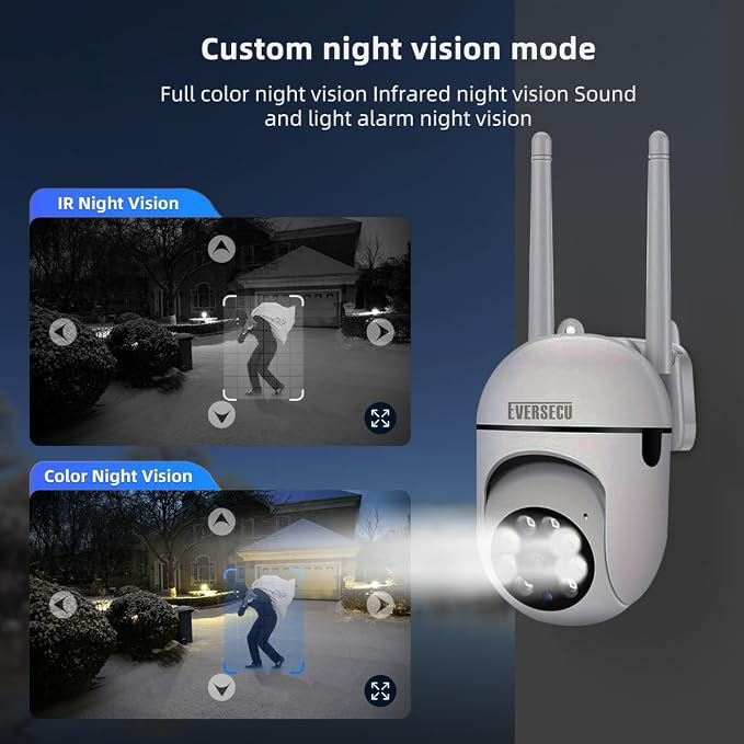EVERSECU 2K 3MP Outdoor WiFi PTZ Security Camera, 5G WiFi, Auto Tracking - Image 2