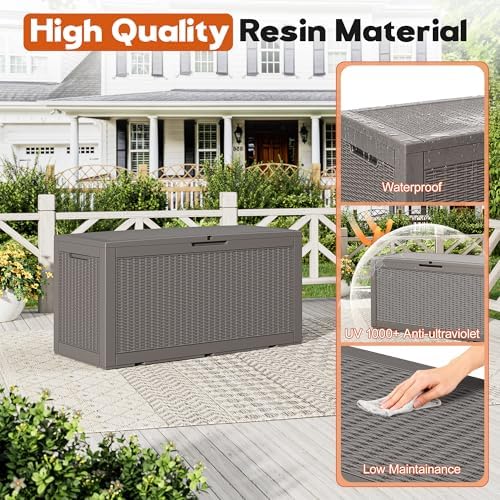 Outdoor Storage Box, Resin Deck Boxes Indoor and outdoor, Waterproof Storage - Image 4