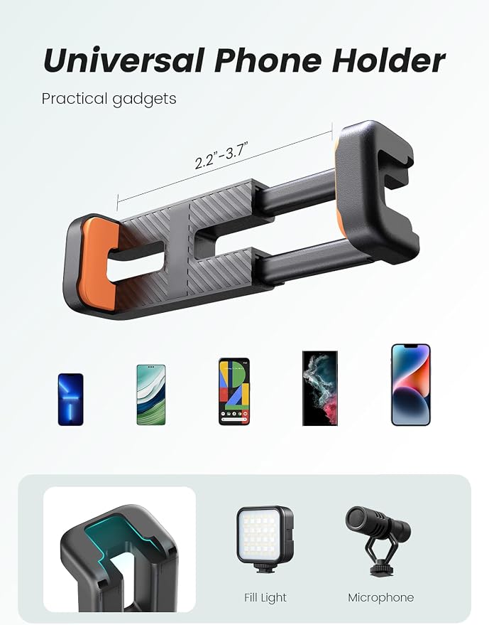 Pnitri Phone Tripod Stand, Extendable Reinforced Aluminum Phone Stand - Image 4
