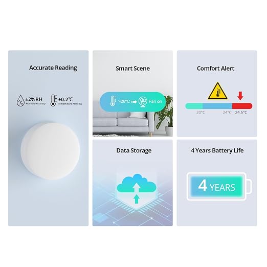 SONOFF SNZB-02P Zigbee Indoor Temperature Humidity Sensor, Thermometer - Image 3