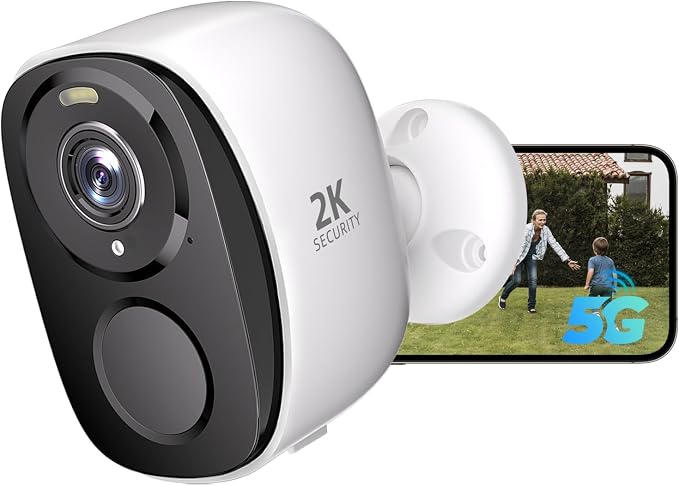 5G/2.4GHz WiFi Security Cameras Wireless Outdoor, 2K Battery Home Security by Rraycom