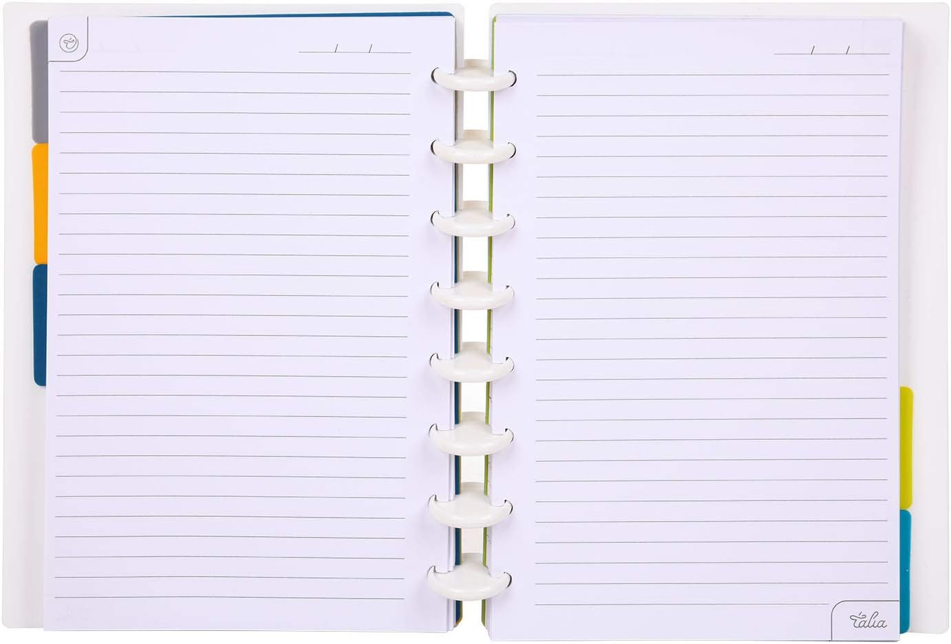 Talia Discbound Notebooks, Planner, Customizable, (White, Junior (5.5in x 8.5in))